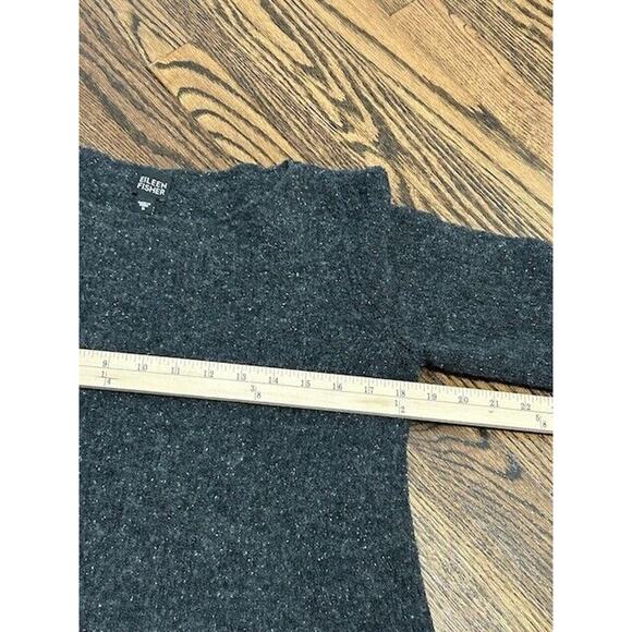 Eileen Fisher Sweater Long Sleeve Crew Neck Wool Silk Blend Pullover Black Small - Picture 4 of 8
